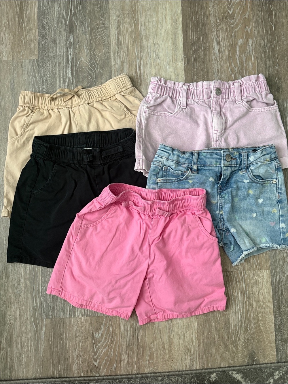 Cat & Jack Kids Shorts Pack - Pink, Light Pink, Black, Tan, Denim